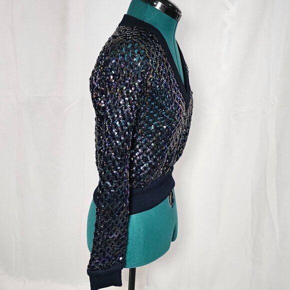 Anthony Muto A.M / P.M Vintage Sequin Blouson Top – Size 8 - Picture 4 of 8